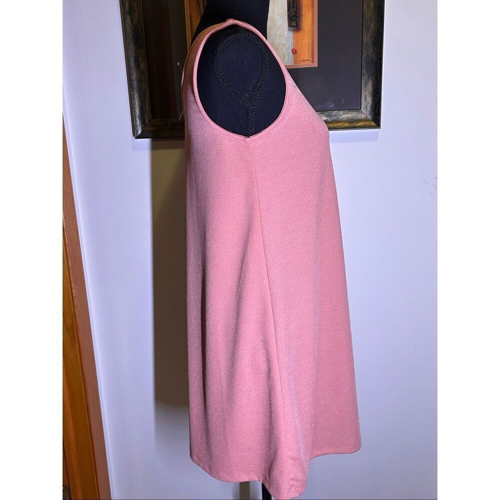 Wallflower Ash Rose V-Neck A-Line Mini Dress Pink Textured Knit Size Small NWT - Picture 4 of 9